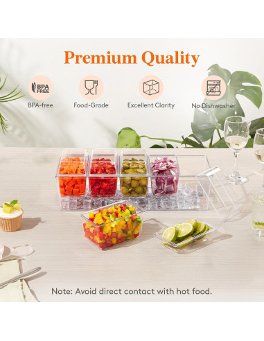 Caddy de Condimentos Frío Lifewit con 5 Contenedores 600ml