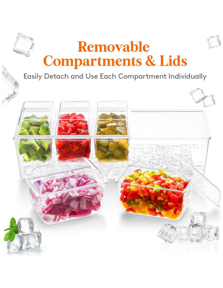 Caddy de Condimentos Frío Lifewit con 5 Contenedores 600ml