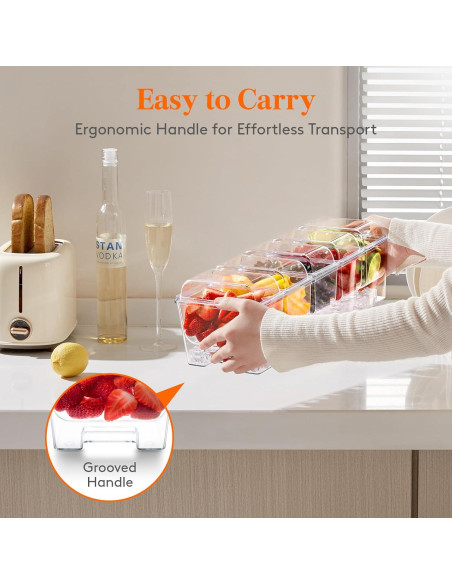 Caddy de Condimentos Frío Lifewit con 5 Contenedores 600ml