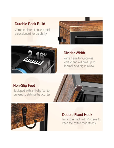 Soporte para Cápsulas de Café Evermagin, Organizador para 63 Cápsulas