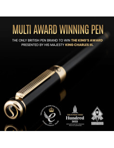 Pluma Fuente Scriveiner Negra con Oro Real - Plumín Extra Fino 2