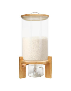 Dispensador de arroz 7.5L Dfmyhked hermético vidrio acero