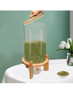 Dispensador de arroz 7.5L Dfmyhked hermético vidrio acero 2