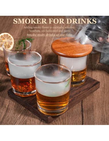 Kit de Ahumador de Cócteles CIKSMO Recargable con 8 Astillas