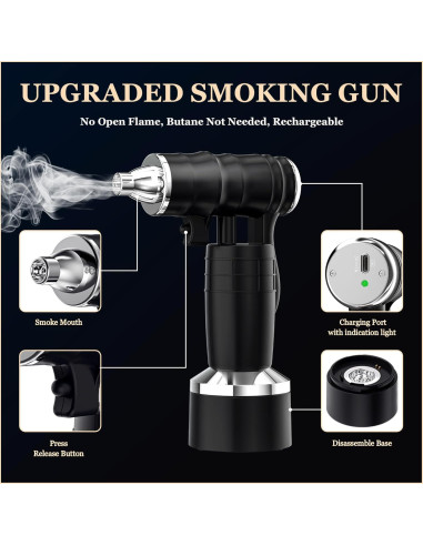 Kit de Ahumador de Cócteles CIKSMO Recargable con 8 Astillas