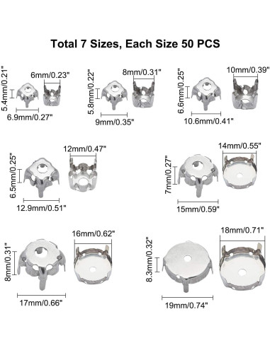 Set de Configuraciones de Garra UNICRAFTALE 350pcs 6-18mm