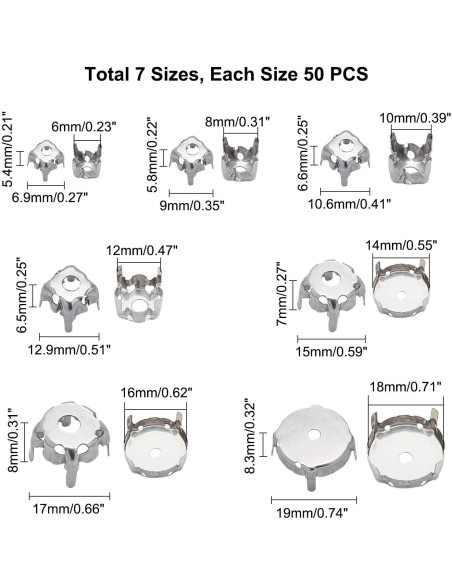 Set de Configuraciones de Garra UNICRAFTALE 350pcs 6-18mm