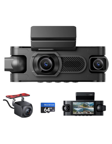 Cámara Dash 4 Canales Seventour 1080P con GPS y Pantalla IPS 3"