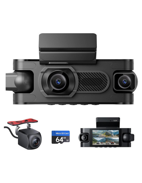 Cámara Dash 4 Canales Seventour 1080P con GPS y Pantalla IPS 3"