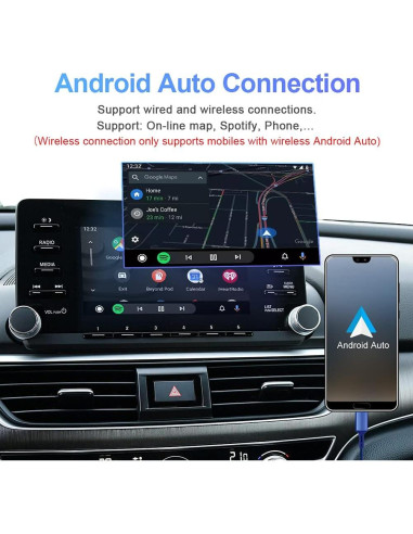 Módulo Receptor Carplay Inalámbrico Afeir para Honda Accord 7"