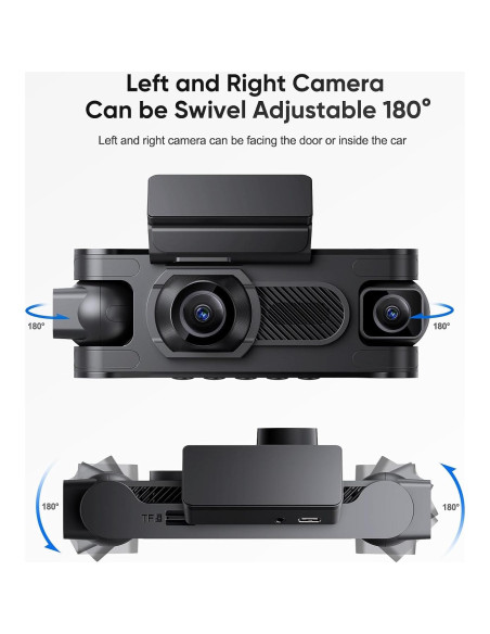 Cámara Dash 4 Canales Seventour 1080P con GPS y Pantalla IPS 3"