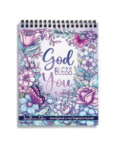 Libro para Colorear Espiral Southern Lotus 30 Patrones Flores