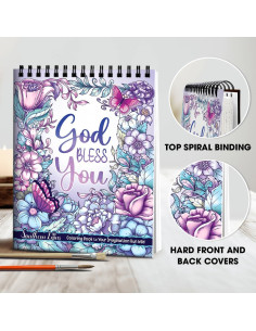 Libro para Colorear Espiral Southern Lotus 30 Patrones Flores 2