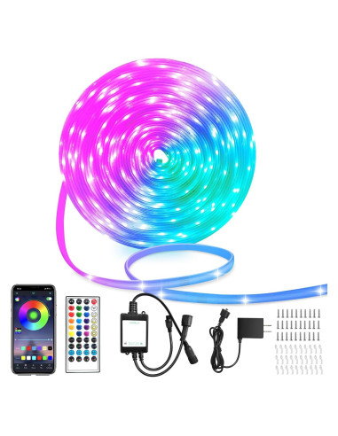 Tira LED impermeable 15.24m Vimeepro con control remoto y APP