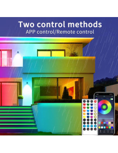 Tira LED impermeable 15.24m Vimeepro con control remoto y APP 2