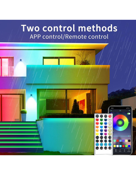 Tira LED impermeable 15.24m Vimeepro con control remoto y APP