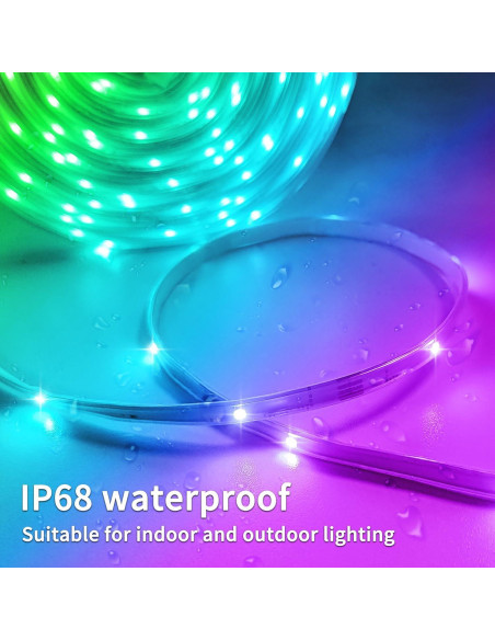 Tira LED impermeable 15.24m Vimeepro con control remoto y APP