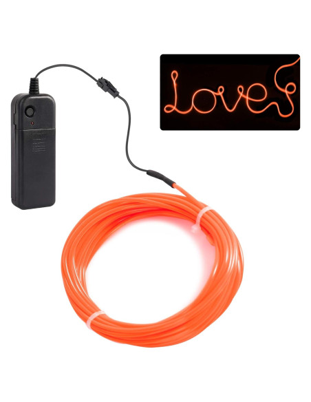 Luz de Alambre EL 5m Naranja - Tira de Luces Brillantes