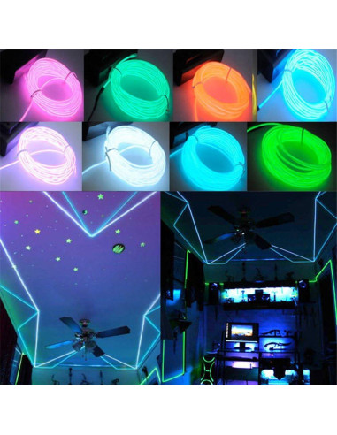 Luz de Alambre EL 5m Naranja - Tira de Luces Brillantes