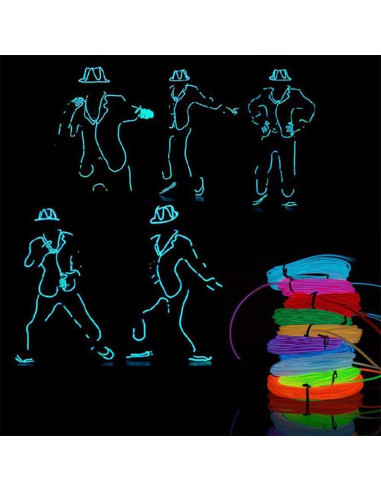 Luz de Alambre EL 5m Naranja - Tira de Luces Brillantes