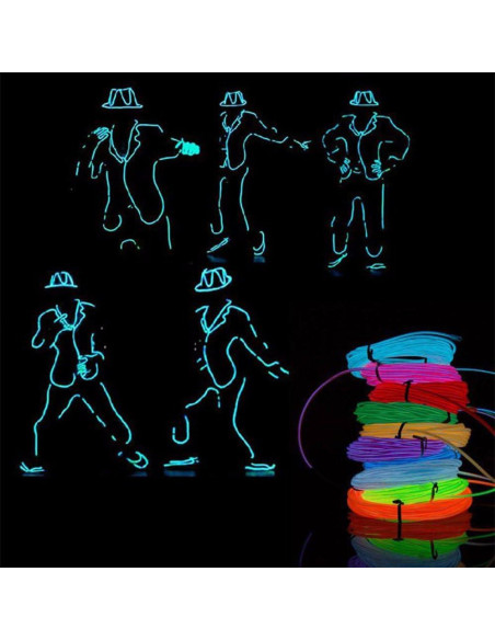 Luz de Alambre EL 5m Naranja - Tira de Luces Brillantes