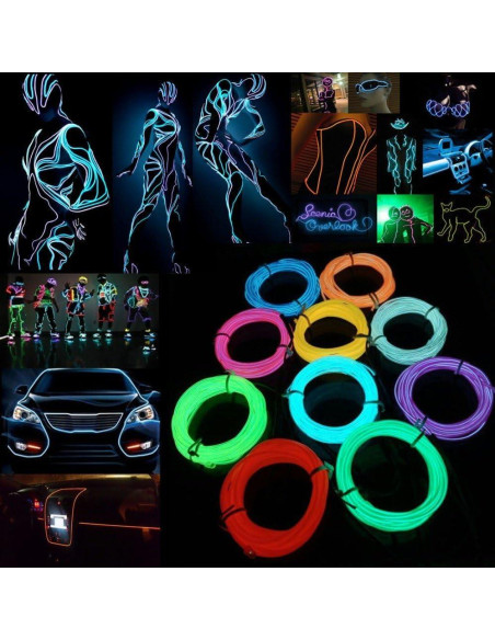 Luz de Alambre EL 5m Naranja - Tira de Luces Brillantes