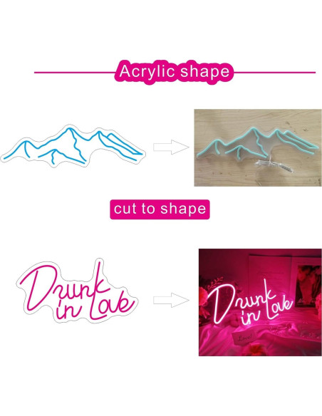 Luz de Neón LED YNNxDzi 37x50cm Blanca para Decoración