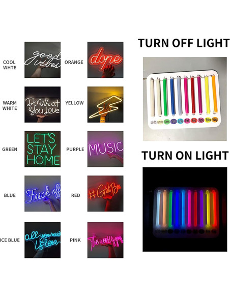 Luz de Neón LED YNNxDzi 37x50cm Blanca para Decoración