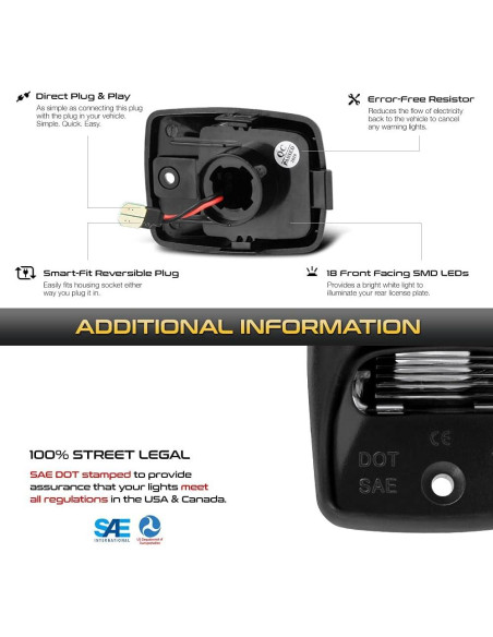 Luz de Placa LED VIPMOTOZ Rojo para Toyota Tacoma 2005-2015