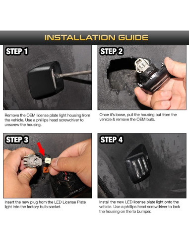 Luz de Placa LED VIPMOTOZ Rojo para Toyota Tacoma 2005-2015