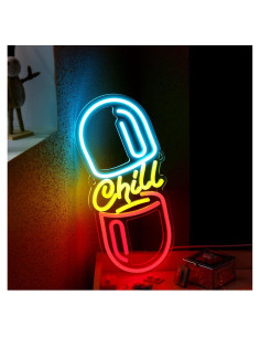 Cartel de Neón Riakrum Chill Pill LED 40 x 18 cm Decoración