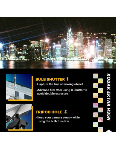 Cámara de Filme Kodak Ektar H35N Reutilizable 35mm Plateada