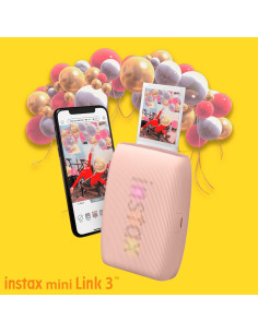 Impresora Fujifilm Instax Mini Link 3 Rosa + Kit Películas 2