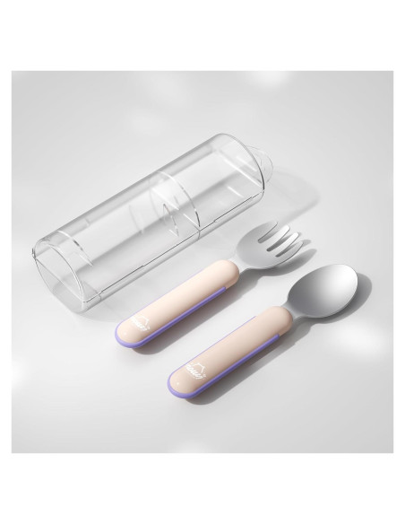 Juego de Utensilios para Niños Nouri - Cubiertos de Acero Inoxidable 316 Rosa Juego de Utensilios para Niños Nouri - Cubiertos de Acero Inoxidable 316 Rosa