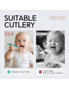 Juego de Utensilios para Niños Nouri - Cubiertos de Acero Inoxidable 316 Rosa 2