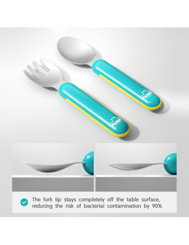 Juego de Utensilios para Niños Nouri - Cubiertos de Acero Inoxidable 316 Rosa