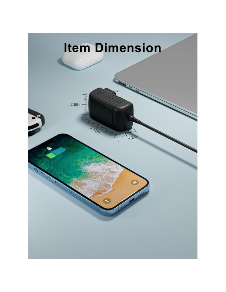 Cargador Adaptador 5V AC/DC Polaroid PBT 4002 1.22m Cable