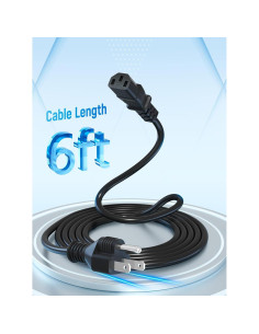 Cable de Alimentación AC 1.8m UL Compatible Polaroid 32" HDTV 2