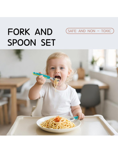 Juego de Utensilios para Niños Nouri - Cubiertos de Acero Inoxidable 316 Rosa