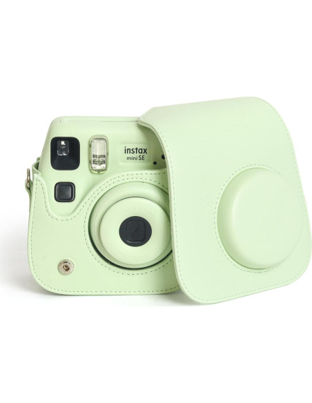 Funda para cámara Fujifilm Instax Mini SE - PU Verde con Correa