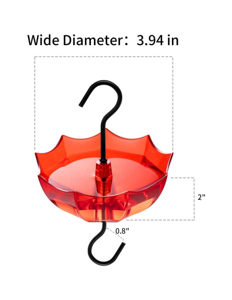 Moat para Hormigas TERULF con Ganchos y Paraguas Rojo 4 Pack
