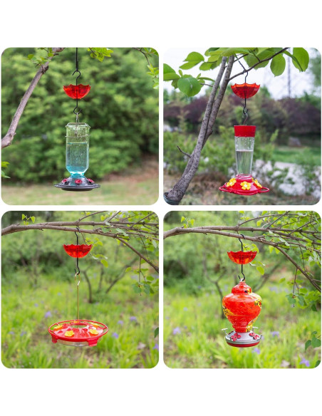 Moat para Hormigas TERULF con Ganchos y Paraguas Rojo 4 Pack