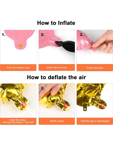 53 Globos de Letras Doradas 40 cm con Bomba para Fiesta