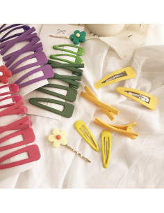 Set de 7 Clips de Pelo Flor Amarilla Elegantes SquarezhenBo 2