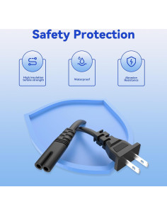 Cable de Alimentación AC 1.52m para JVC DR-MV150B VCR/DVD 2