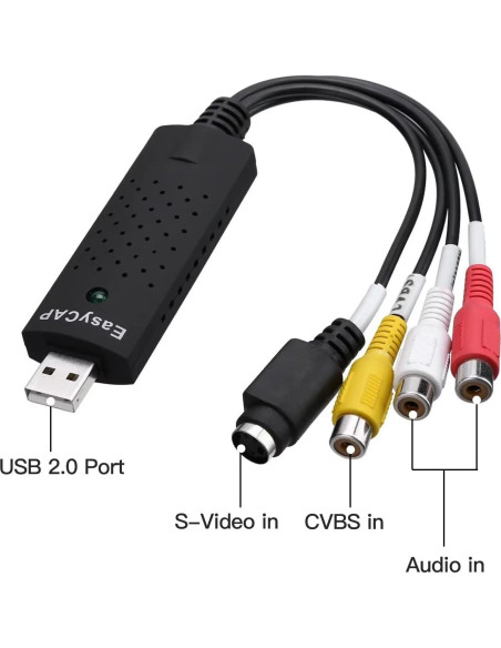 Convertidor Digital de VHS a DVD USB 2.0 Qblahip - Compatible NTSC/PAL