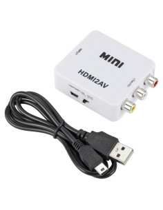 Adaptador HDMI a AV BUBUCAM 1080P con Cable USB Blanco