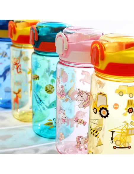 Botella de Agua Wooshwa Rocket 600ml con Pajilla y Tapa