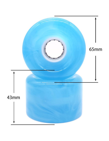 Ruedas de Skateboard LONTOHCE 65mm 78A con Rodamientos y Kit