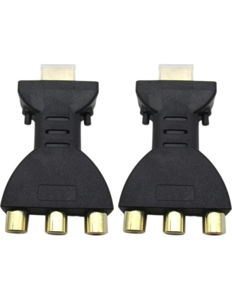 2 Adaptadores HDMI a 3 RCA Misimain para Video y Audio 720P 1080P